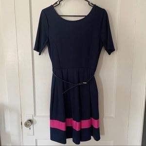 Forever 21 Navy Dress with Pink Accent